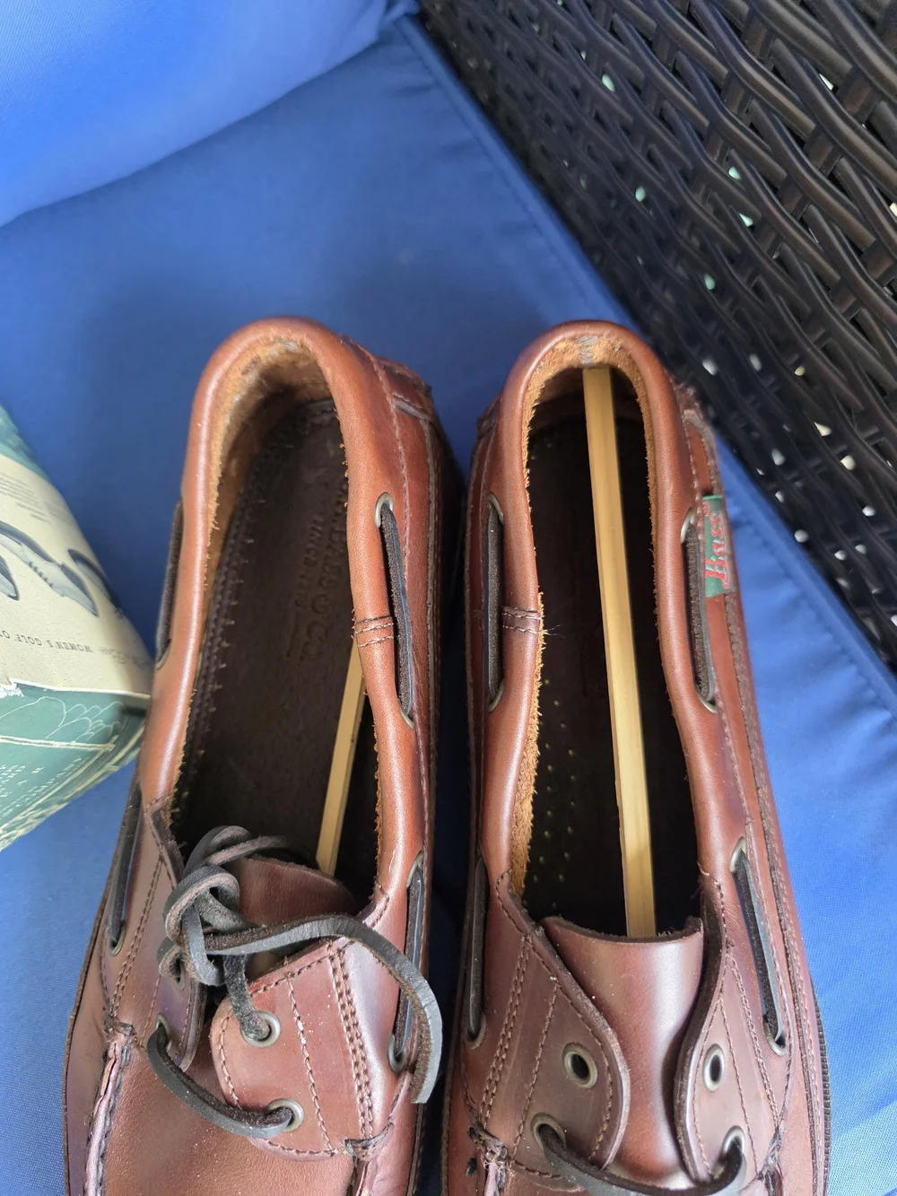 G.H. Bass & Co. Ledge Leather Boat Shoes Dark Brown 9.5W NIB Deck Shoes Coastal